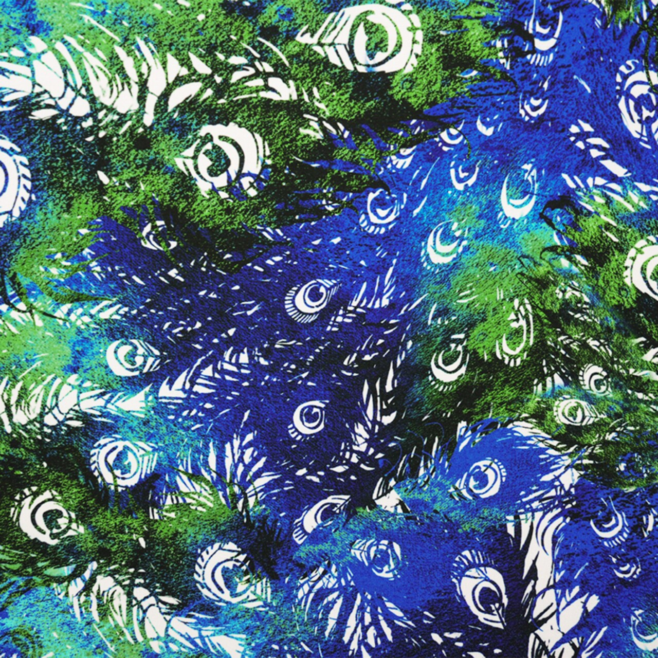Blue-Multi Poly Stretch Abstract Print ITY Jersey Knit Fabric By the Yard